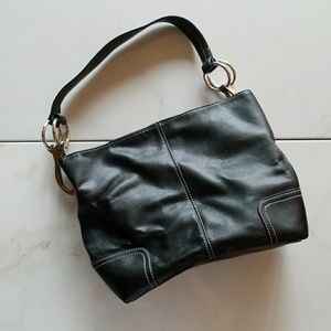 Black Shoulder Bag Chunky Hardware